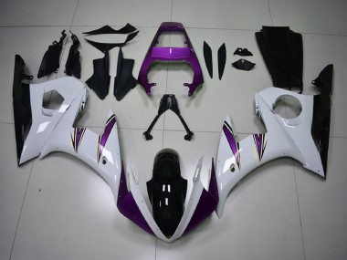 Carénages Moto Yamaha R6 2003-2004 - Blanc Violet Noir Brillant Vendre