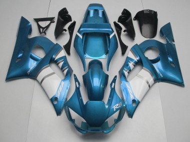 Carénages Moto Yamaha R6 1998-2002 - Bleu Blanc Argent Vendre
