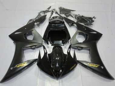 Carénages Moto Yamaha R6 2003-2004 - Noir Brillant Noir Mat Or Décalque Vendre