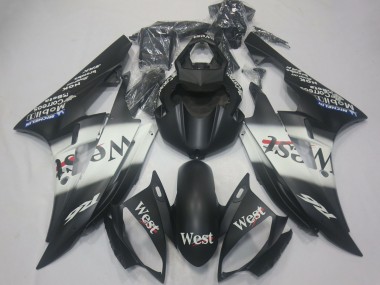 Carénages Moto Yamaha R6 2006-2007 - Noir Mat Blanc West Michelin Vendre