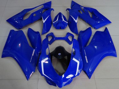 Carénages Moto Ducati 1199 2011-2014 - Bleu Brillant Blanc Vendre