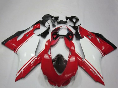 Carénages Moto Ducati 1199 2011-2014 - Blanc Rouge Noir OEM Style Vendre