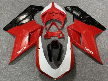 Carénages Moto Ducati 1098 2007-2014 - Blanc Rouge Noir Vendre