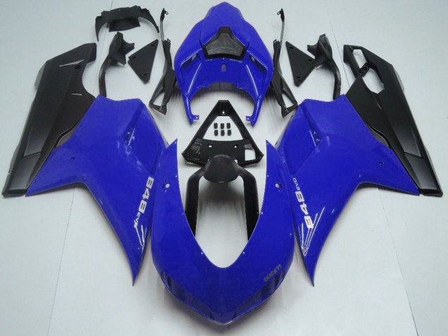 Carénages Moto Ducati 848 2007-2014 - Bleu Noir Mat