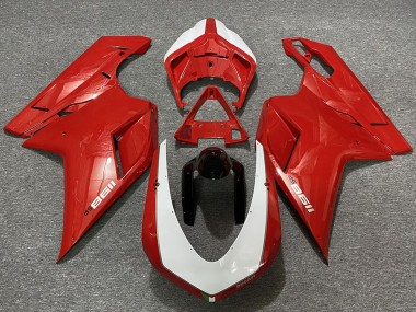 Carénages Moto Ducati 1198 2007-2014 - Rouge Blanc Noir Vendre