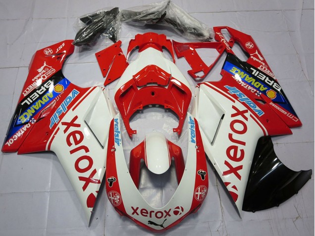 Carénages Moto Ducati 848 1098 1198 2007-2014 - Blanc Rouge Bleu Noir Brillant Valsir Xerox