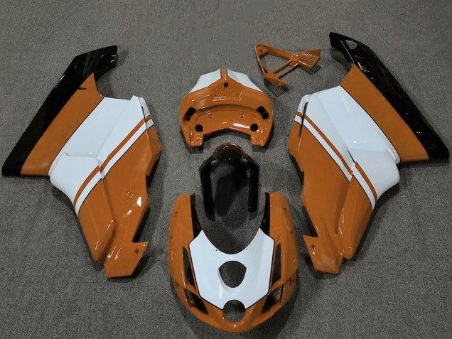 Carénages Moto Ducati 749 999 2003-2004 - Blanc Orange Noir Brillant