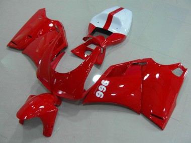 Carénages Moto Ducati 996 1993-2005 - Rouge Brillant Blanc Vendre