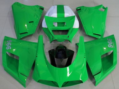 Carénages Moto Ducati 996 1993-2005 - Vert Brillant Blanc Vendre