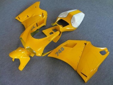 Carénages Moto Ducati 748 1993-2005 - Blanc Jaune Vendre