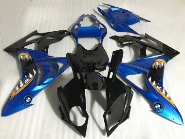 Carénages Moto BMW S1000RR 2017-2018 - Bleu Noir Brillant Orange Requin Vendre