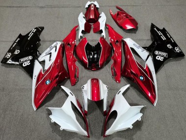Carénages Moto BMW S1000RR 2017-2018 - Blanc Rouge Noir Brillant Vendre
