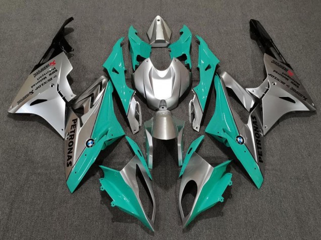 Carénages Moto BMW S1000RR 2009-2014 - Argent Vert Teal Noir