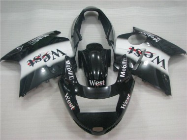 Carénages Moto Honda CBR1100XX Blackbird 1996-2007 - Noir Brillant Blanc West Vendre