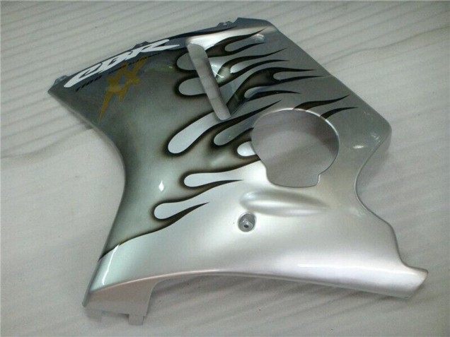 Carénage Moto Honda CBR1100XX Blackbird 1996-2007 - Argent Noir Flamme