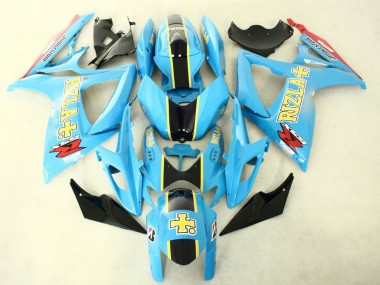 Carénages Moto Suzuki GSXR 600/750 2006-2007 - Bleu Clair Noir Jaune Rizla Vendre