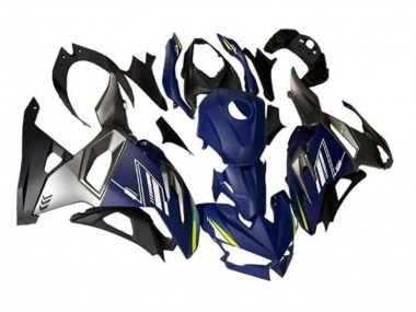 Carénages Moto Kawasaki Ninja 500 EX500R 2024-2026 - Bleu Blanc Jaune Argent Noir Vendre