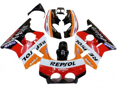 Carénages Moto Honda CBR400RR NC23 1987-1989 - Orange Blanc Rouge Noir Brillant Repsol HRC Vendre