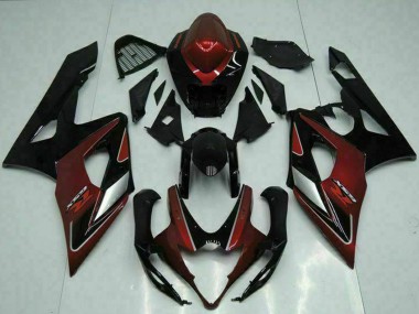 Carénages Moto Suzuki GSXR 1000 2005-2006 - Rouge Argent Noir Brillant Vendre