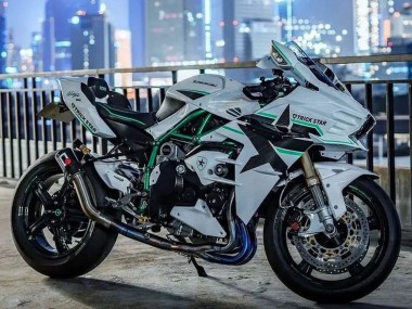 Carénages Moto Kawasaki Ninja H2 2015-2022 - Blanc Vert Doubler Vendre
