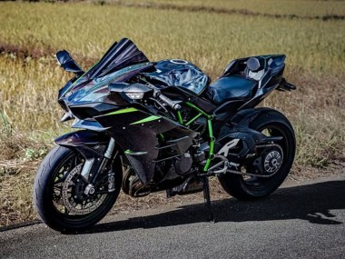 Carénages Moto Kawasaki Ninja H2 2015-2022 - Noir Bleu Caméléon Vert Vendre