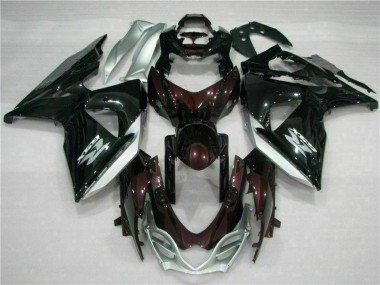 Carénages Moto Suzuki GSXR 1000 2009-2016 - Noir Brillant Argent Blanc Vendre