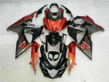 Carénages Moto Suzuki GSXR 1000 2009-2016 - Orange Noir Brillant Vendre