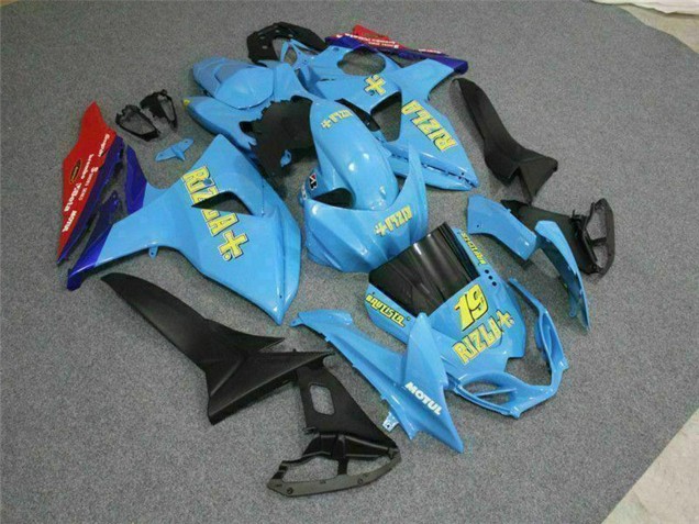 Carénages Moto Suzuki GSXR 1000 2009-2016 - Bleu Jaune Rizla 19 Rouge