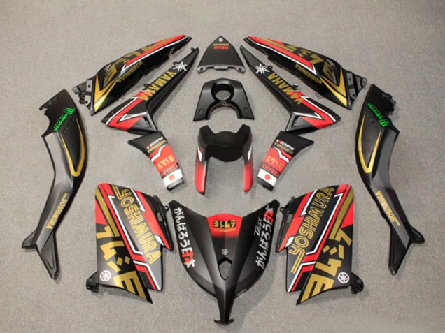 Carénages Moto Yamaha TMAX530 2012-2014 - Noir Mat Or Rouge