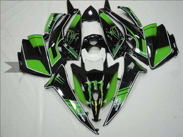 Carénages Moto Yamaha TMAX530 2012-2014 - Noir Brillant Vert Monstre