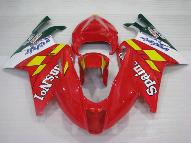 Carénages Moto Aprilia RSV1000 2003-2006 - Rouge Jaune Blanc Spains No1 Valsir Castrol