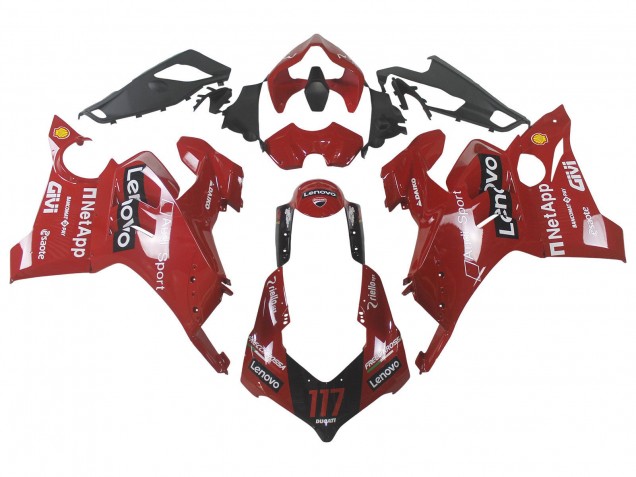 Carénage Moto Ducati Panigale V4 V4S 2020-2021 - Rouge Noir Brillant Lenovo 117