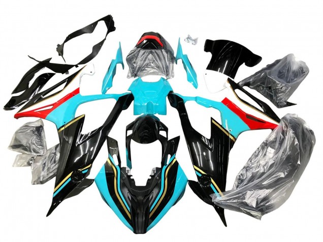 Carénages Moto BMW S1000RR 2019-2022 - Noir Sky Bleu Rouge