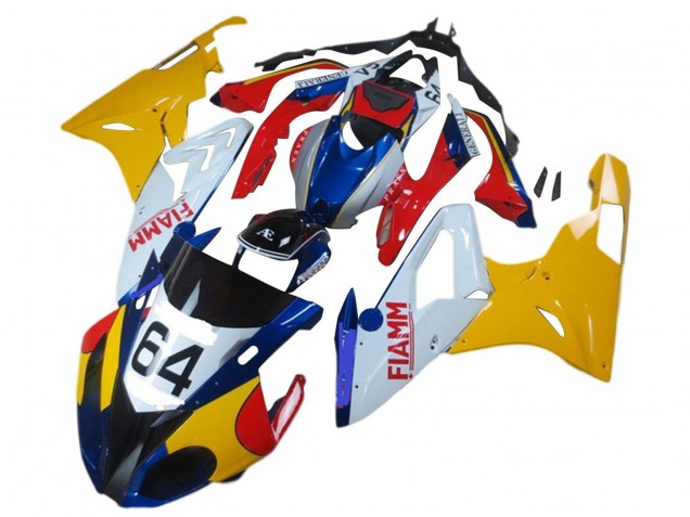 Carénages Moto BMW S1000RR 2017-2018 - Jaune Blanc Rouge Bleu Fiamm 64