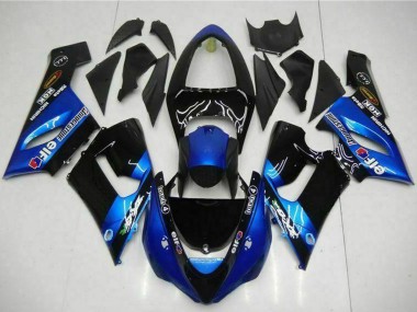 Carénages Moto Kawasaki ZX6R 2005-2006 - Bleu Noir Brillant Elf Vendre
