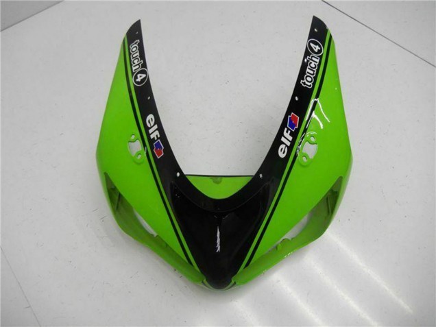 Carénages Moto Kawasaki ZX6R 2005-2006 - Vert Noir Brillant Elf