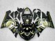 Carénages Moto Kawasaki ZX6R 2005-2006 - Noir Brillant Blanc Or Lucky Strike