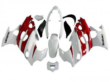 Carénages Moto Suzuki GSX600F/GSX750F 2004-2006 - Blanc Rouge Vendre