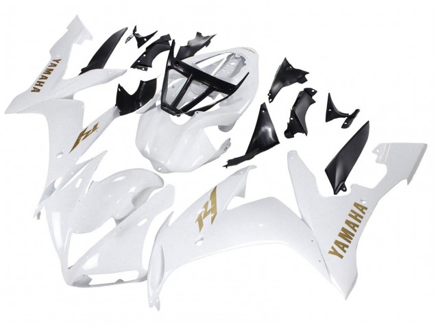 Carénages Moto Yamaha YZF 1000 R1 2004-2006 - Blanc Or Décalque