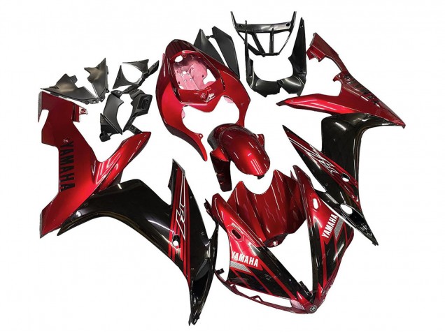 Carénages Moto Yamaha YZF 1000 R1 2004-2006 - Rouge Noir Brillant