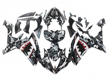 Carénages Moto Yamaha YZF 1000 R1 2007-2008 - Gris Blanc Camouflage Requin Vendre