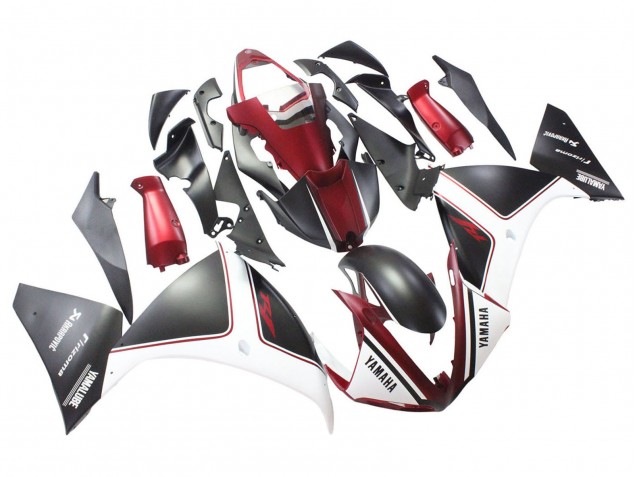 Carénages Moto Yamaha YZF 1000 R1 2009-2011 - Rouge Blanc Noir Mat