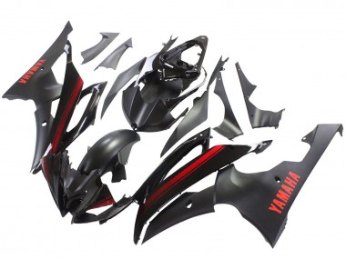Carénages Moto Yamaha YZF 600 R6 2008-2016 - Noir Brillant Noir Mat Rouge Bande Vendre