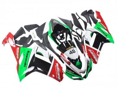 Carénages Moto Kawasaki ZX6R 2007-2008 - Vert Rouge Vendre