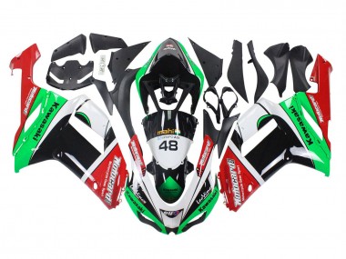 Carénages Moto Kawasaki ZX6R 2007-2008 - Vert Rouge Vendre