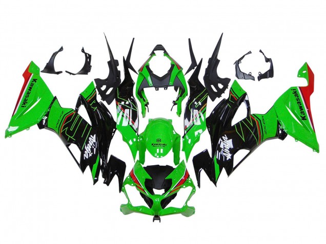 Carénages Moto Kawasaki ZX6R 2019-2022 - Vert Noir Brillant Rouge