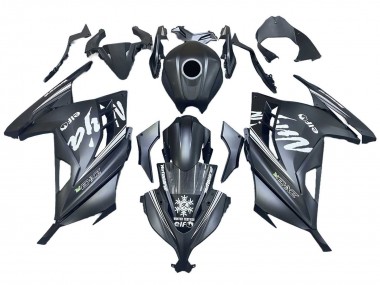 Carénages Moto Kawasaki EX300 2013-2017 - Noir Mat Blanc Elf Neige Vendre