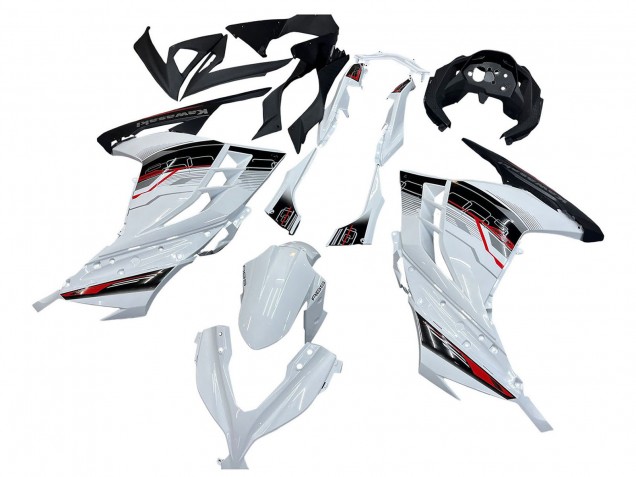 Carénages Moto Kawasaki EX300 2013-2024 - Blanc Rouge Noir