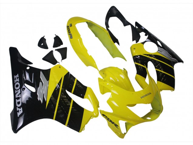 Carénages Moto Honda CBR600 F4 1999-2000 - Jaune Noir Brillant