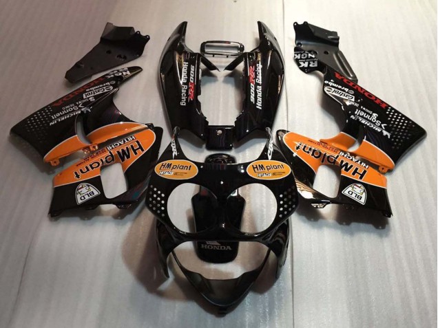 Carénages Moto Honda CBR900RR 893 1992-1993 - Noir Brillant Orange Hm Plant
